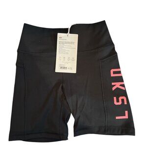 LSKD REP MID SHORT 6" TIGHT BLACK/PINK LEMONADE - SMALL - NWT